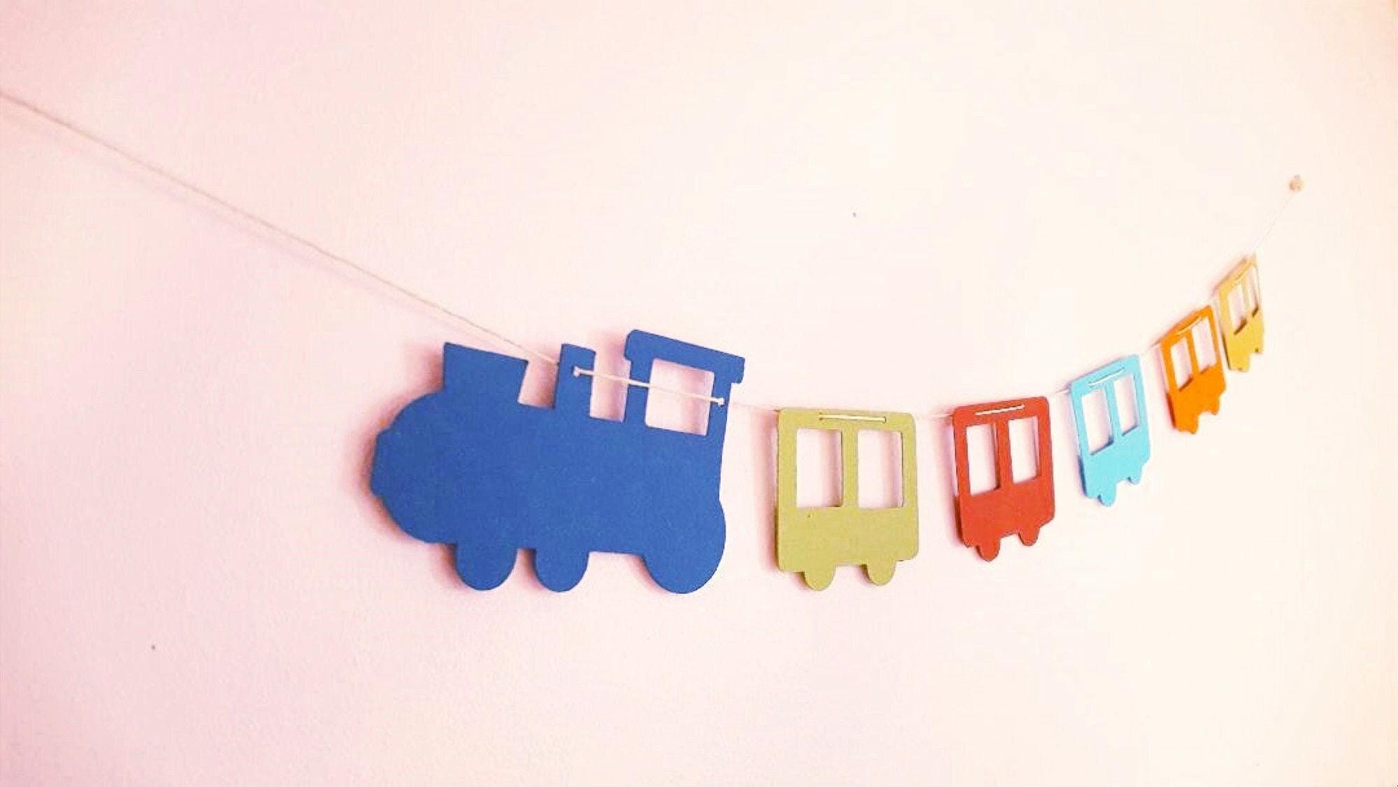Home decor Baby shower train garland 110cm.