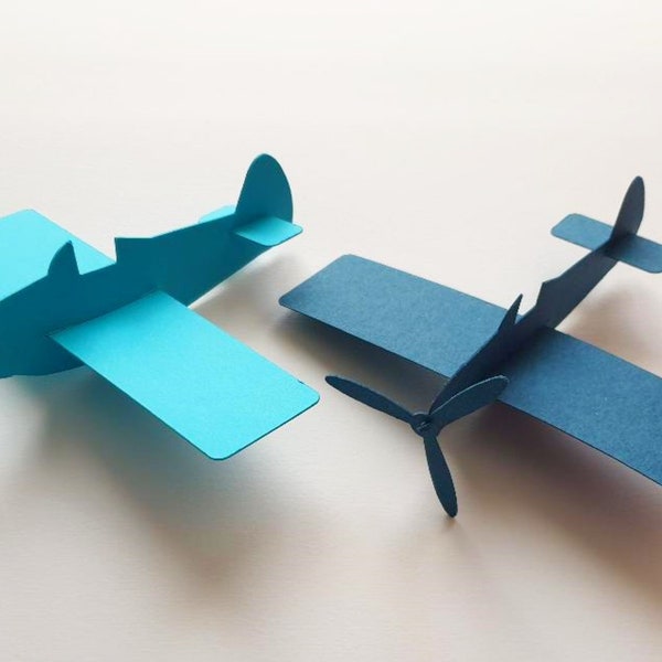 One plane 14,50cm made of Eco friendly recycled cardstock Home decor Nursery decor Birthday decorations.