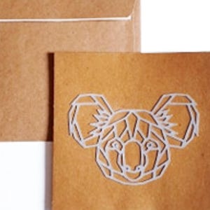 Carte et enveloppe 13.5x13.5cm - Koala