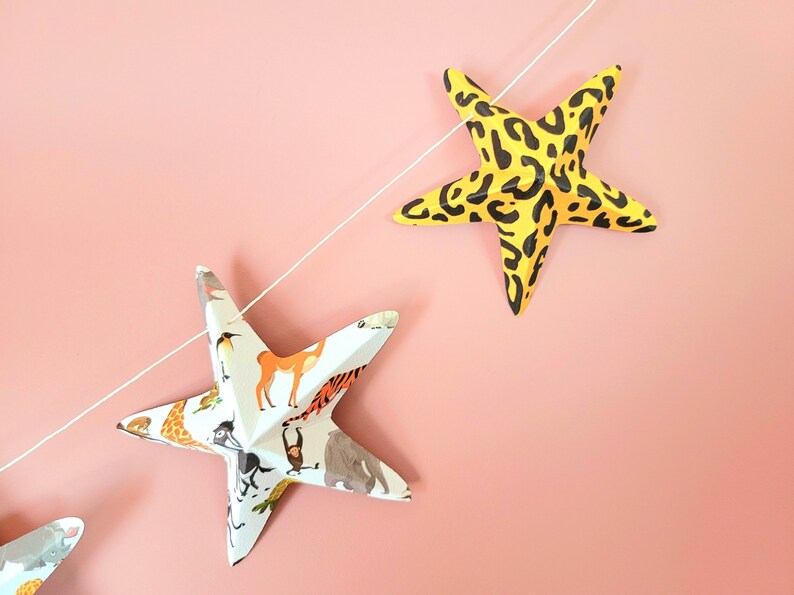 Wall Decor Baby Shower Garland 130cm 9 stars 3D savanna cardboard Wall decorations for parties. image 4