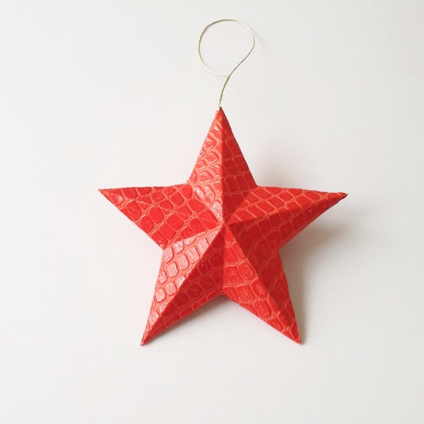 Etoile 3D 15x4 cm Décor de Noël Sapin de Noël Décoration de maison Papier Skivertex® Pellaq croco