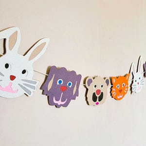 Guirlande d'animaux En papier cartonné recyclé 12,5x125cm - Décor chambre d'enfant.