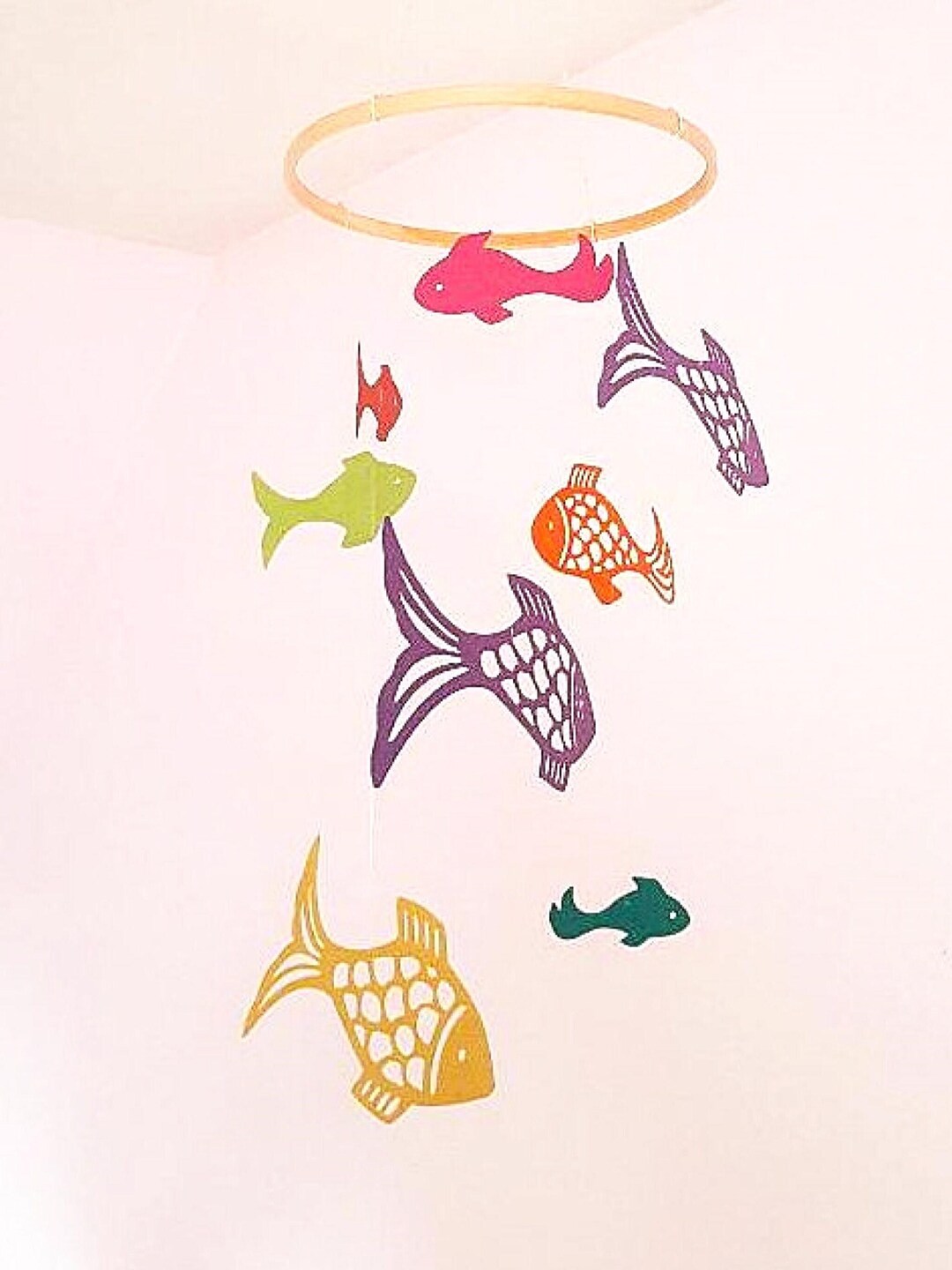 Paper Fish Mobile Baby Fish Mobile - Ocean Baby Mobile Handmade in Recycled Paper - Eco ...