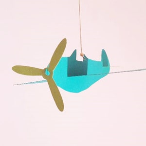Mobile personnalisé - Avion en carton recyclé 3D 40x23cm