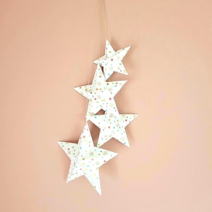 4-sterren 3D-papieren hanghanger - Wanddecoratie en Kerstmis - Handgemaakte hanghanger