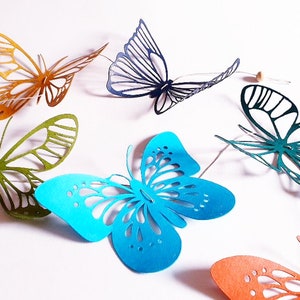 Guirlande de 6 papillons colorés en Papier cartonné recyclé 100 cm - Home décor