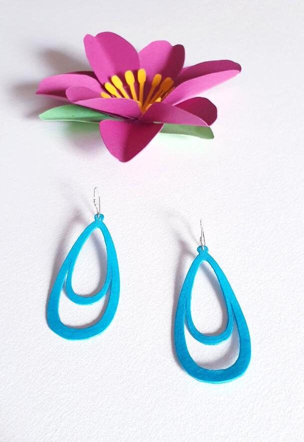 Pair of earrings Eco friendly Recycled cardstock Dainty Etsy