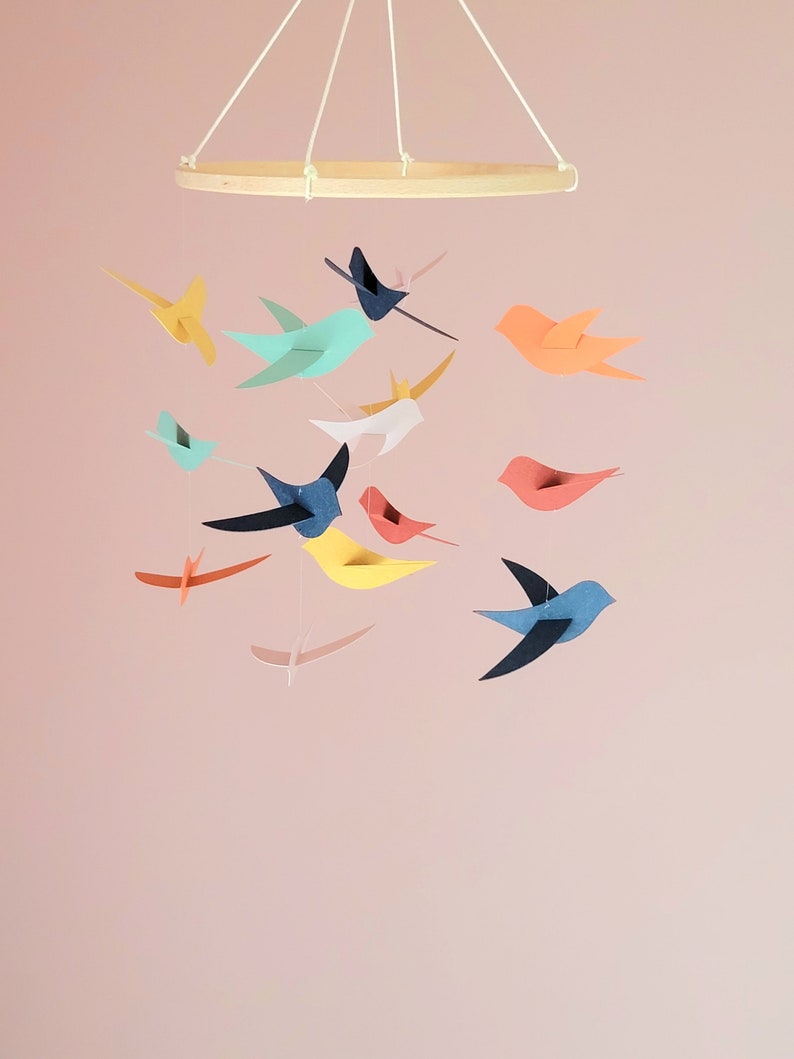 Nursery Decor Gifts for Kids Birds Mobile Baby Shower Baby Etsy