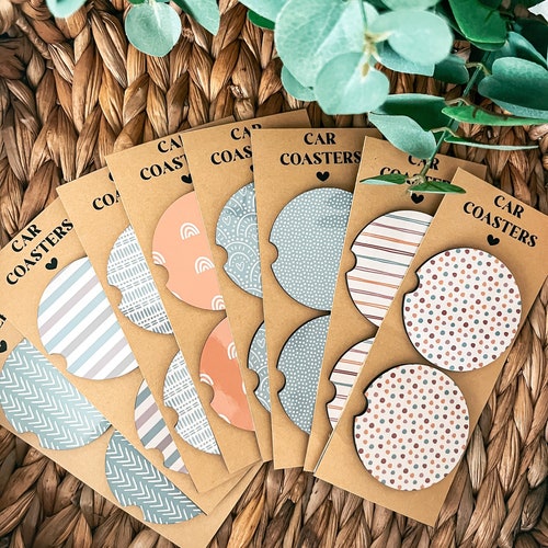 Boho Car Coasters Spring and Summer Collection Car Etsy