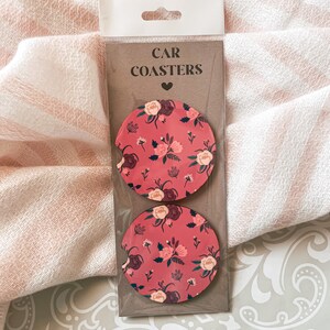 Floral Car Coasters - Spring and Summer Collection - Car Coasters - Set ...