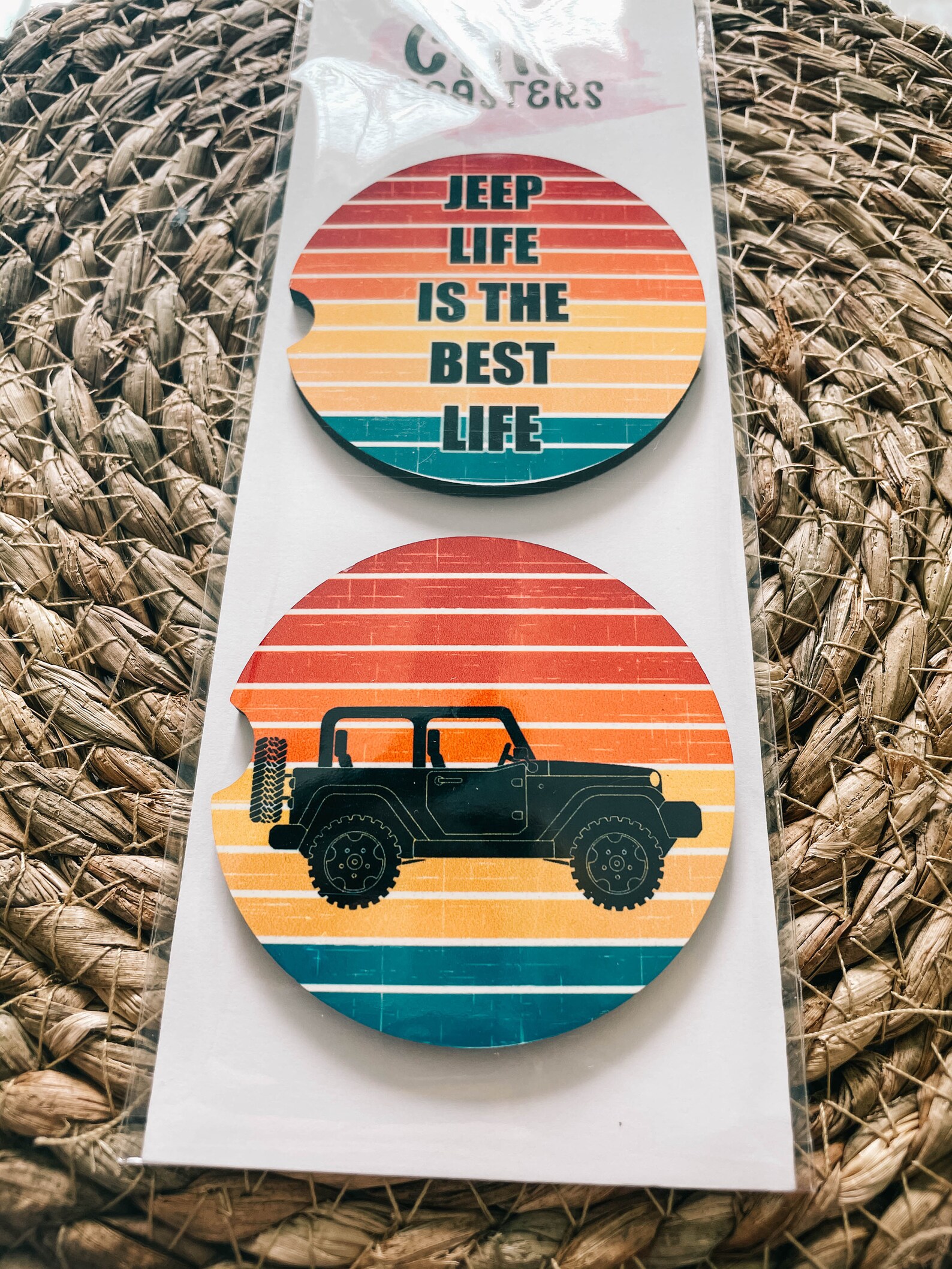 JEEP Life is the Best Life Car Coasters Set of 2 Custom Etsy