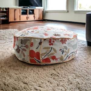 Orange & Birds Floor Pillow