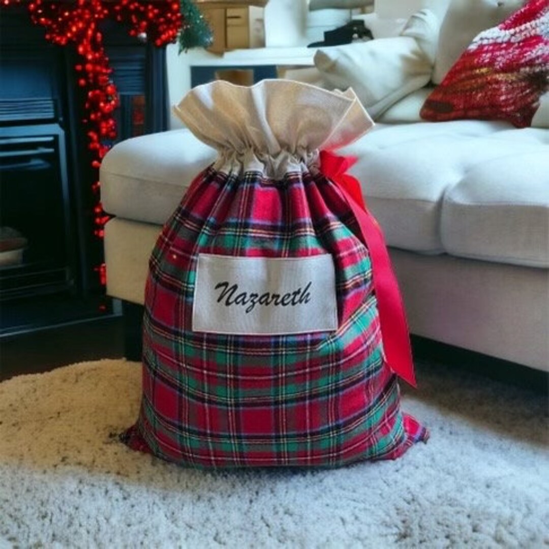 Red Plaid Tartan Print Backpack