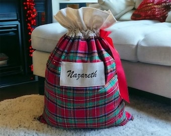 XL Keepsake Red & Green Plaid Bag