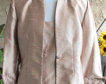Vintage Beige Formal Dress Set - Mother of Bride, US Size 6 (Small)