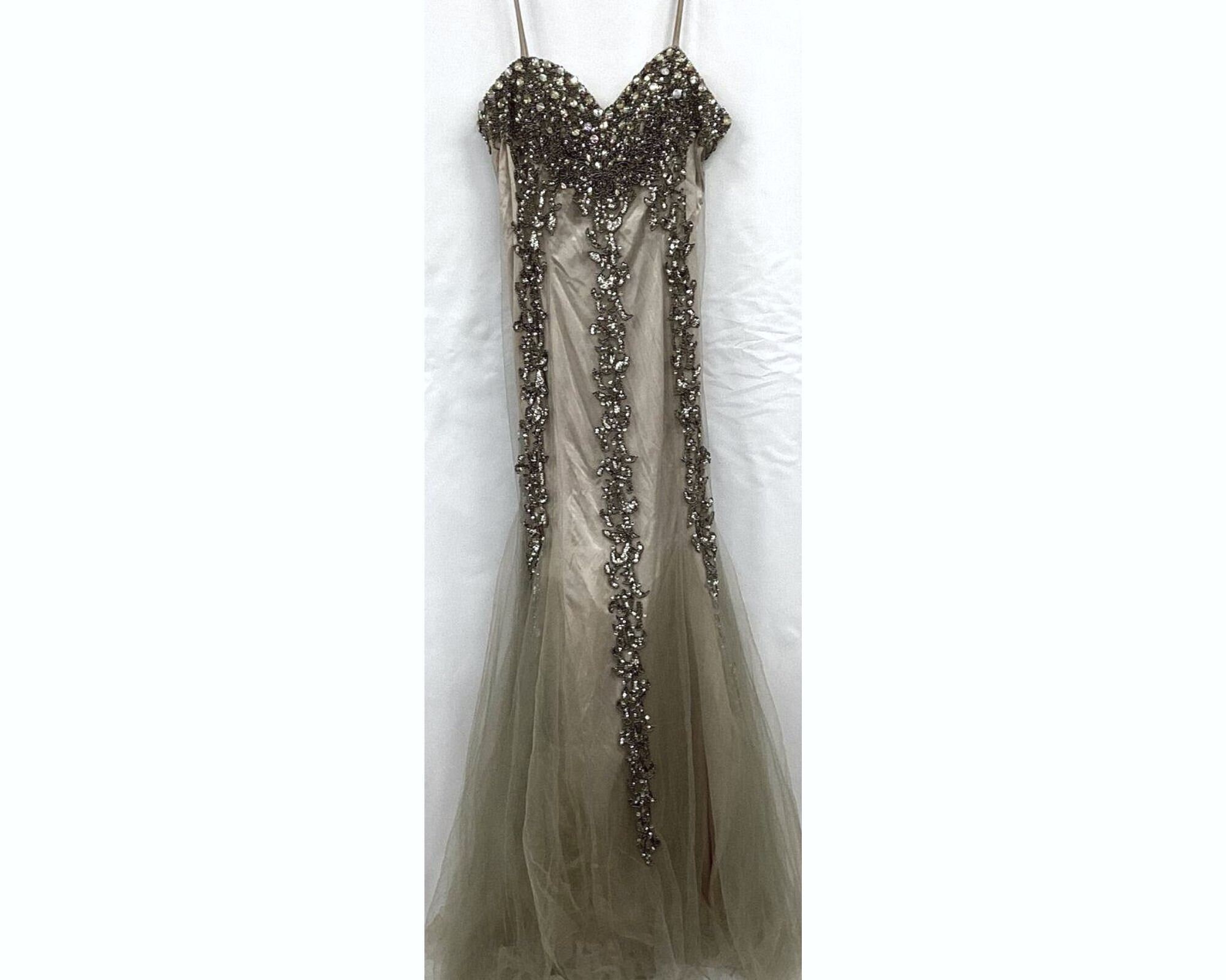 Petite Green Sequins Mermaid Evening Gown JTE164 main image 1
