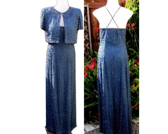 Vintage 80s Dress Set / Formal / Matching Dress a… - image 2