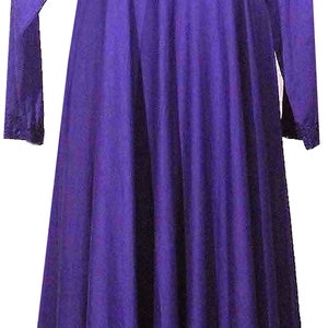 Vintage Embroidered Dress / Purple / Long Sleeves / Mirror Accents / Lace-Up Back / 1970s Fits Size Small to Medium image 4