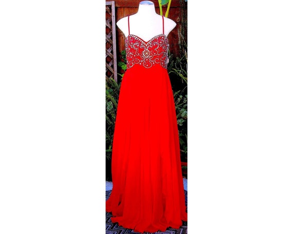 Vintage Red Dress / Formal / by Dave & Johnny / S… - image 1