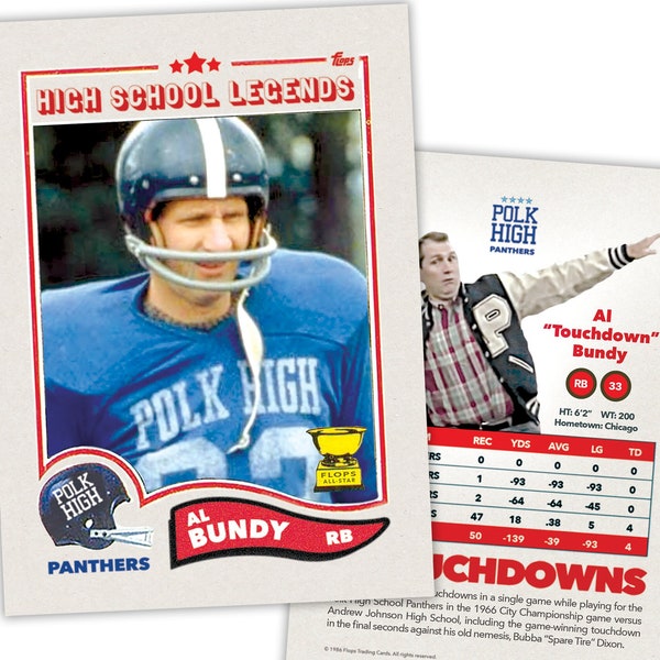 NEW Al Bundy Football Card Polk High School Legends Card Funny Stats