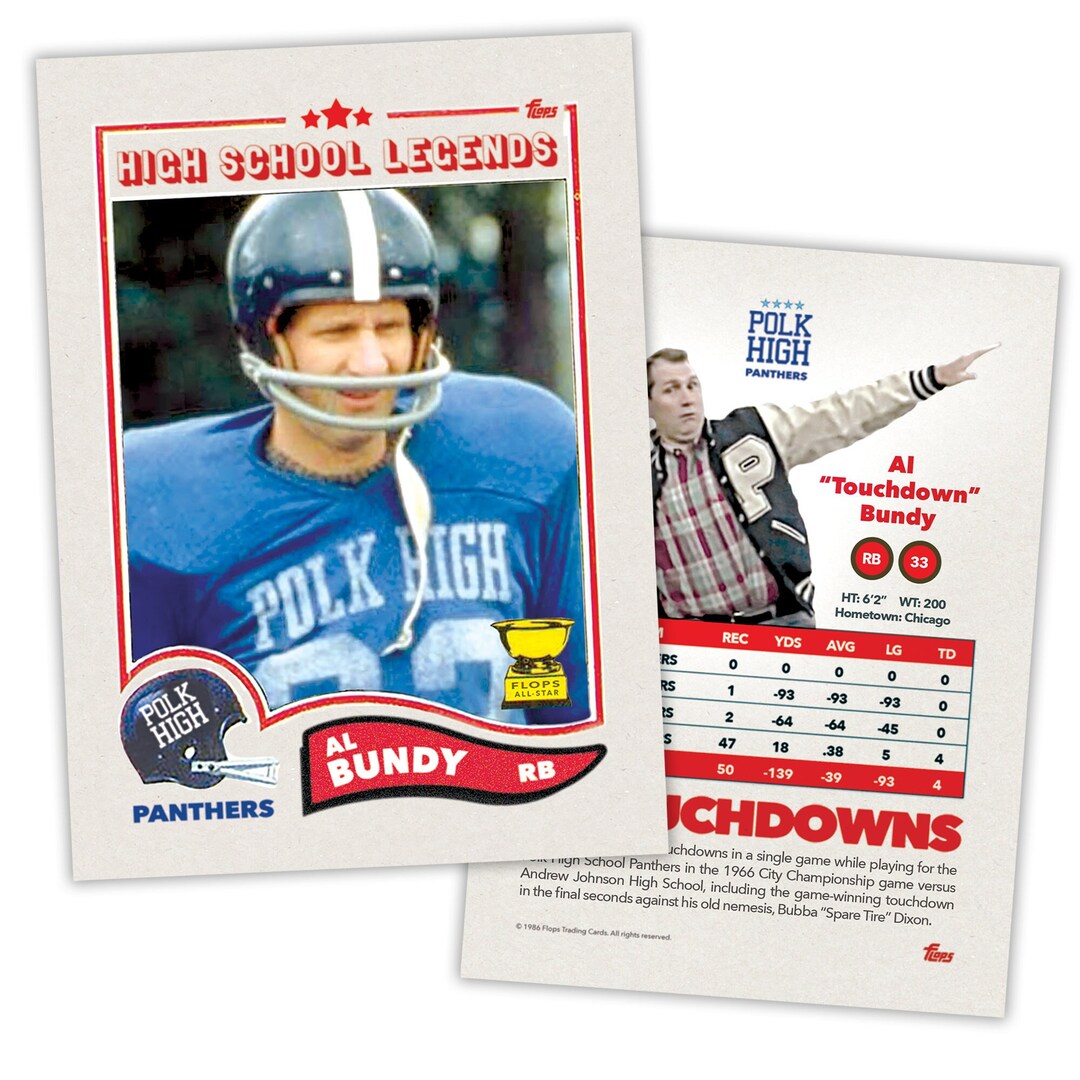 NEW Al Bundy Football Card Polk High School Legends Card Funny Stats Etsy