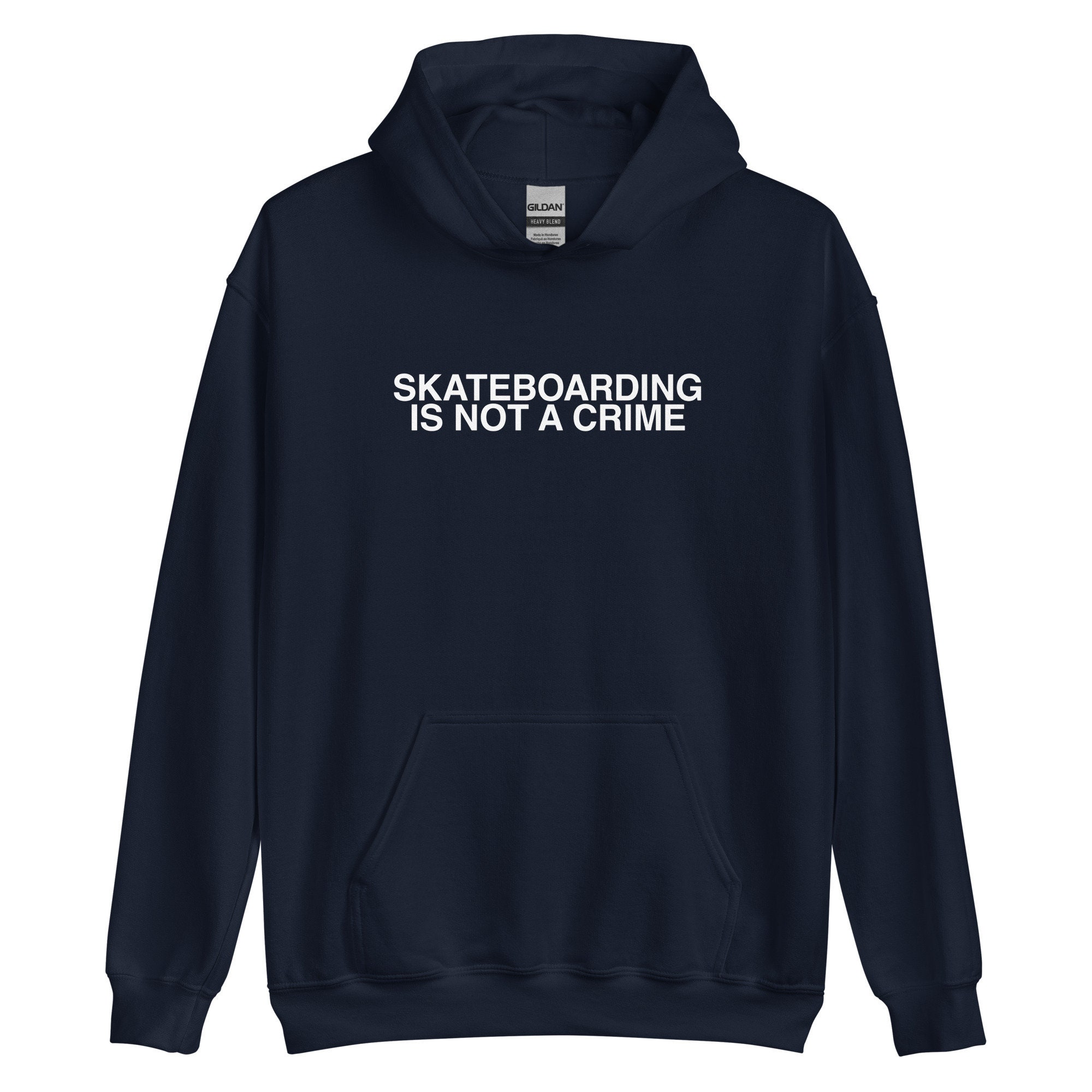 Skateboarding is Not A Crime Hoodie Heavyweight Black Skate Dad