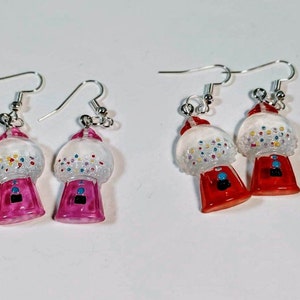 Bubblegum Earrings, Kawaii Earrings, Bubblegum Dispenser Earrings