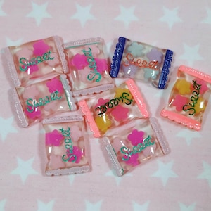 Flatback Resin Candy Cabochons, Kawaii Cabochon, Candy Charm