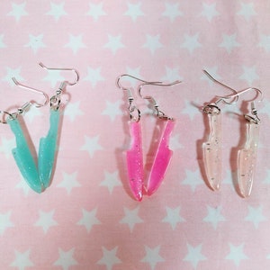 Kawaii Knife Earring, Pink Knife Earring, Knife Earrings