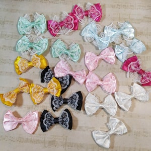 Lace Satin Bow, Lace Bow for crafts, Wedding bow, Bow Supplier, Lace Satin Ribbon