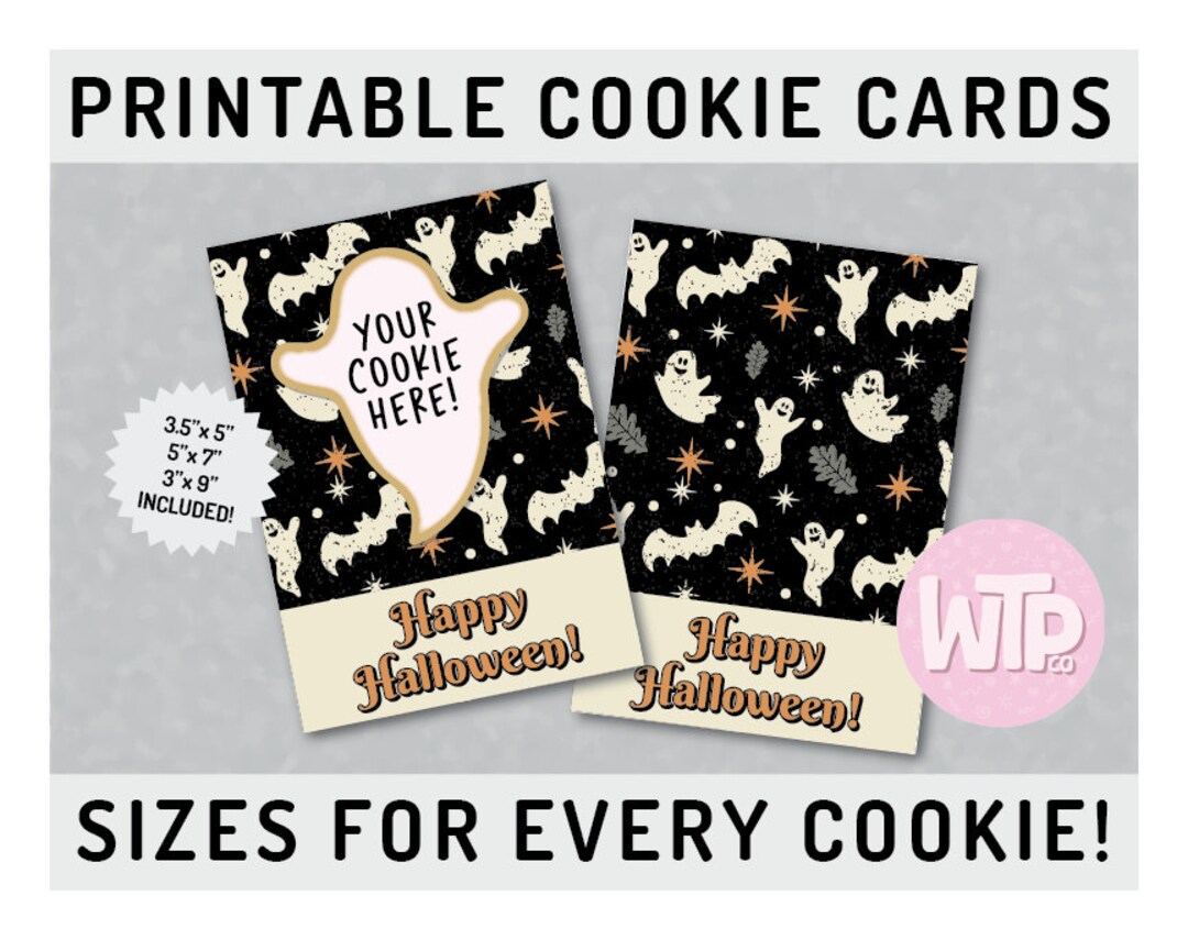 Halloween Cookie Card Printable Halloween Cookie Card - Etsy