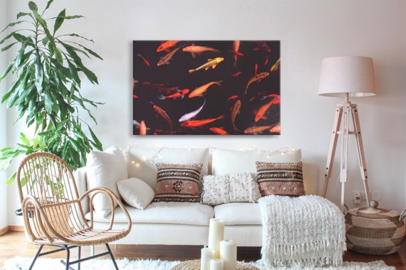 Koi Fish Wall Art Koi Photography Canvas Asian Wall Art Wall