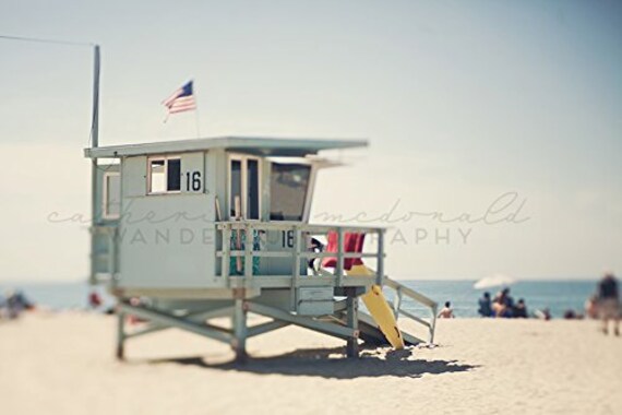 California Beach Photography Santa Monica Photograph Lifeguard