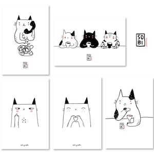 Lot de 5 cartes