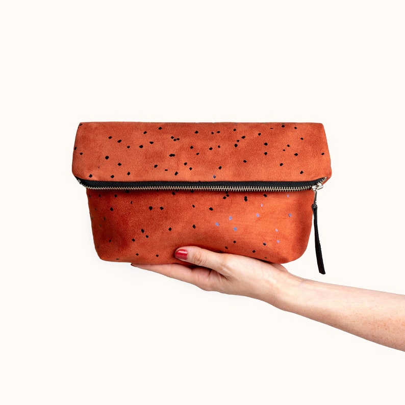 rust clutch bag