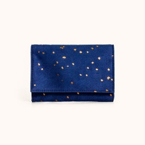 Vegan Wallet Vegan Suede Wallet Vegan Women's Wallet Blue Women's Wallet Small Womens Wallet Minimal Wallet Vegan Gift Indigo