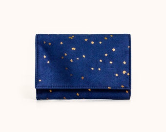 Vegan Wallet | Vegan Suede Wallet | Vegan Women's Wallet | Blue Women's Wallet | Small Womens Wallet | Minimal Wallet | Vegan Gift