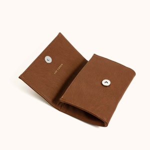 Vegan Wallet Vegan Suede Wallet Vegan Women's Wallet Camel Brown Women's Wallet Small Womens Wallet Minimal Wallet Vegan Gift image 2