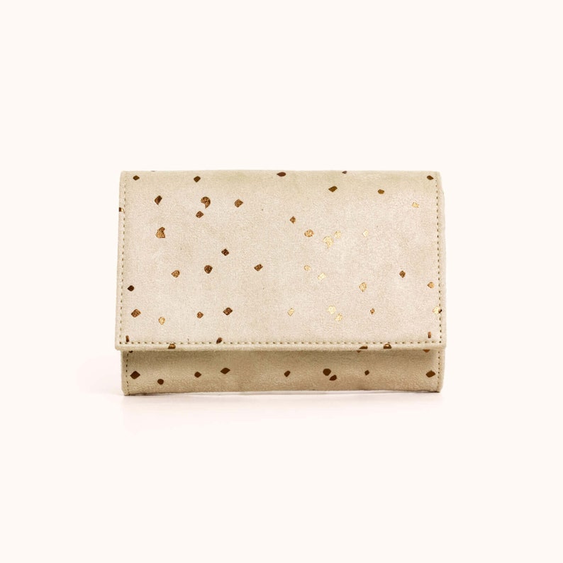 Vegan Wallet Vegan Suede Wallet Vegan Women's Wallet Blue Women's Wallet Small Womens Wallet Minimal Wallet Vegan Gift Confetti Sand