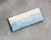 Landscape Pouch - New Hampshire, Blue Make Up Bag and Vegan Pencil Case, Back to School