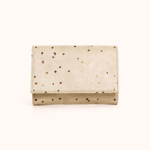 Vegan Wallet Vegan Suede Wallet Vegan Women's Wallet Camel Brown Women's Wallet Small Womens Wallet Minimal Wallet Vegan Gift Confetti Sand