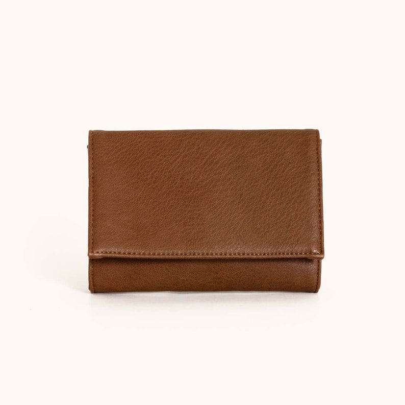 Vegan Wallet Vegan Suede Wallet Vegan Women's Wallet Blue Women's Wallet Small Womens Wallet Minimal Wallet Vegan Gift Camel