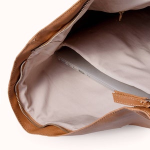 Vegan Leather Shoulder Bag, Vegan Backpack, Convertible Backpack Tote, Brown Rolltop Rucksack, Women's Backpack, Vegan Shoulder Bag image 7