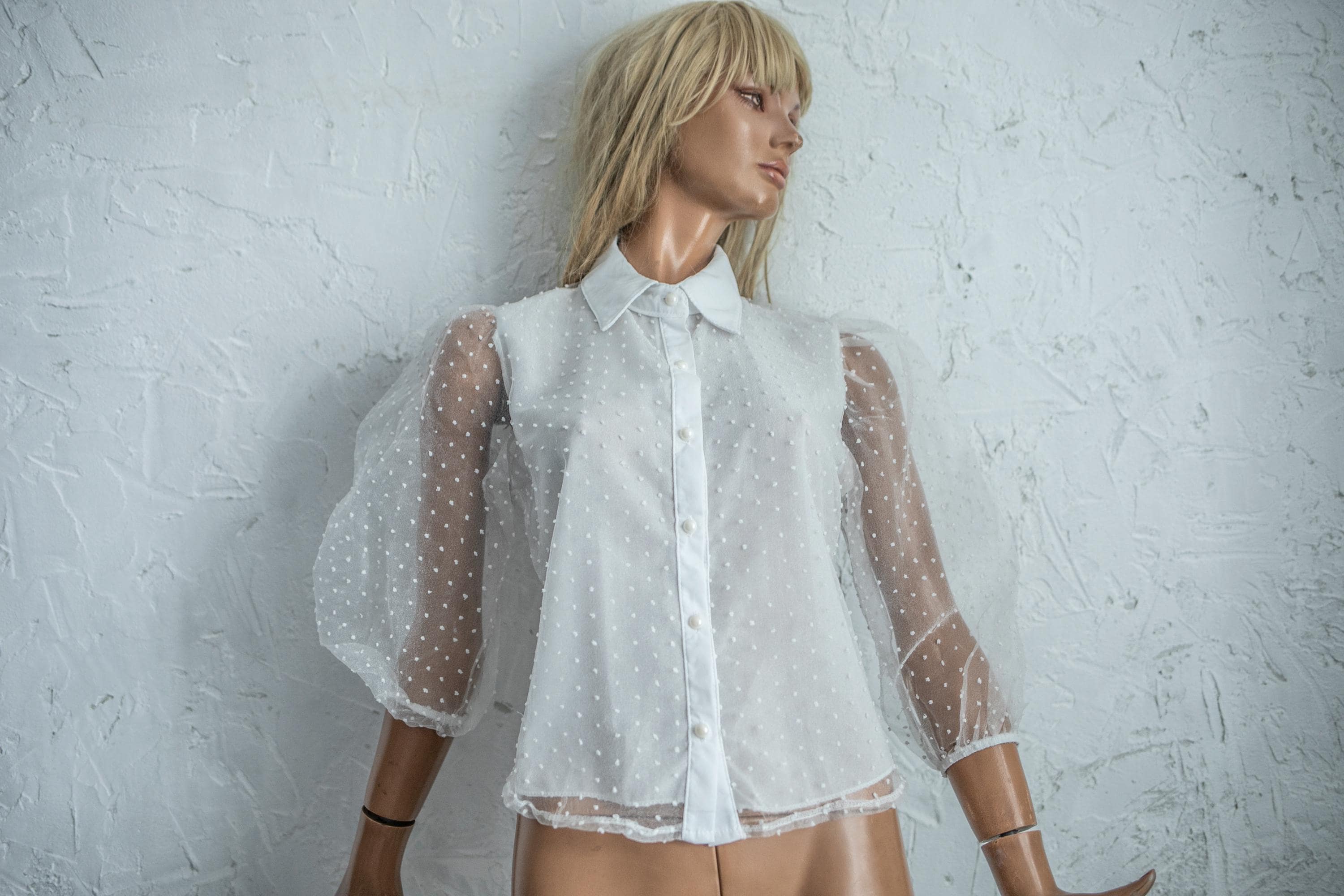Puff Sleeve Organza Blouse - Etsy