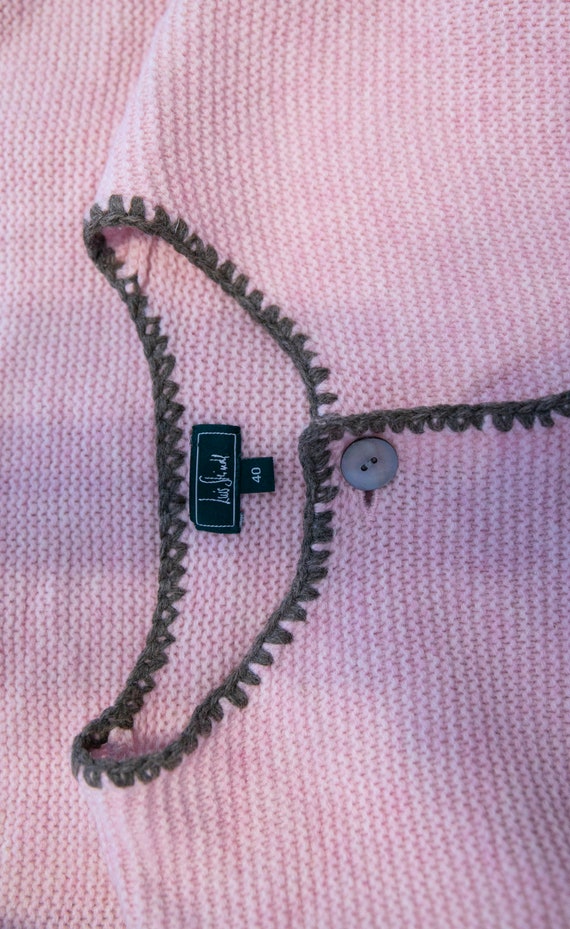 Pink Dirndl  fol flower embroidered cardigan /kni… - image 2
