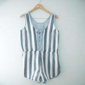 Combinaison Jean Femme Été Sans Manches - Salopette Taille Haute Short Jumpsuit Baggy