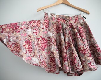 90s Vintage Culotte Skirt Shorts | Boho Flowy Skort, Lightweight Summer Beach Wear