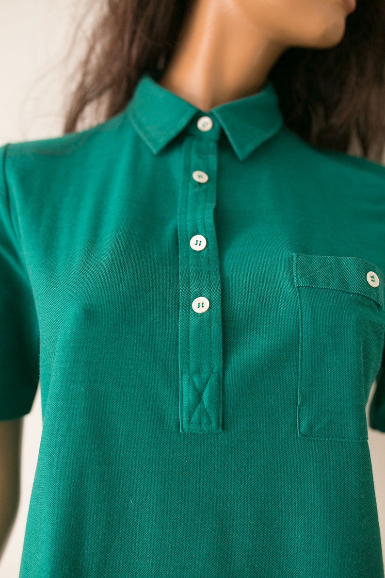 Polo Shirt Womens 90s green Hip Hop Clothing Aesthetic Top | Etsy