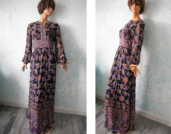 VTg VERA MONT 70s long psychedelic paisley print