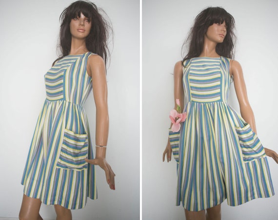 50s vintage cotton garden party knee length dres